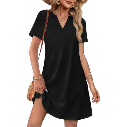 Special Sale♥️Summer Dress Dresses for Women 2026 Casual Summer V Neck Wedding Guest Dress Short Sleeve Fashion Beach Vacation Clothes