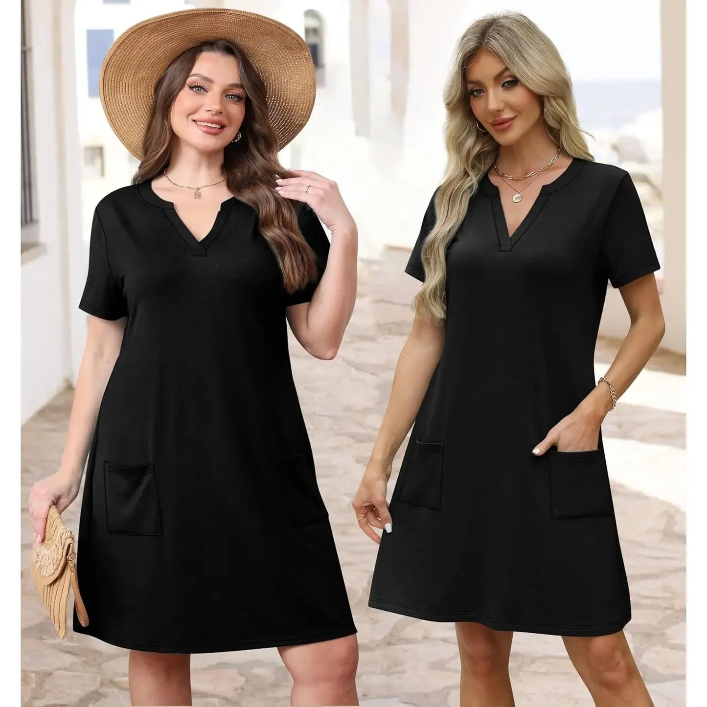 Special Sale♥️Summer Dress Dresses for Women 2026 Casual Summer V Neck Wedding Guest Dress Short Sleeve Fashion Beach Vacation Clothes