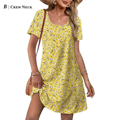 Special Sale♥️Summer Dress Dresses for Women 2026 Casual Summer V Neck Wedding Guest Dress Short Sleeve Fashion Beach Vacation Clothes