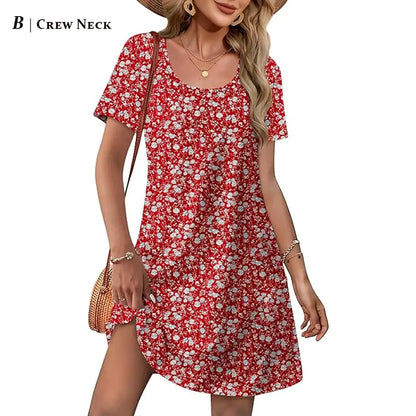 Special Sale♥️Summer Dress Dresses for Women 2026 Casual Summer V Neck Wedding Guest Dress Short Sleeve Fashion Beach Vacation Clothes