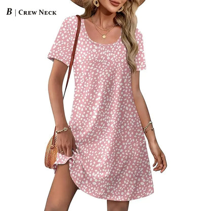 Special Sale♥️Summer Dress Dresses for Women 2026 Casual Summer V Neck Wedding Guest Dress Short Sleeve Fashion Beach Vacation Clothes